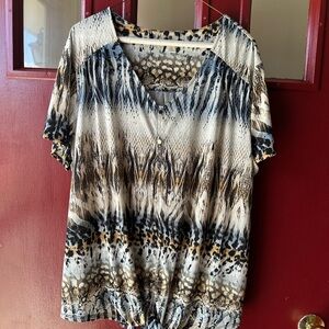 Cato Multicolor Animal Print Blouse